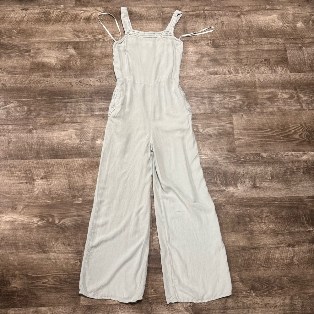 Monteau Los Angeles Linen Blend Jumpsuit with Pockets Size Small